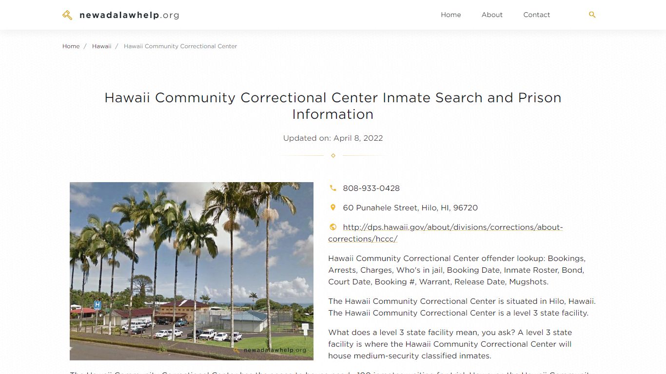 Hawaii Community Correctional Center Inmate Search ...